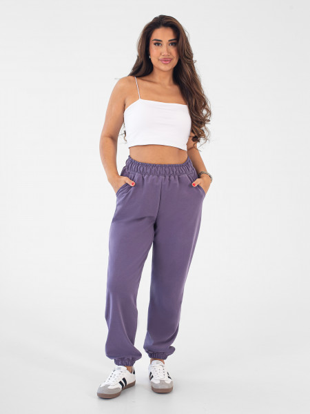 Брюки женские футер с лайкрой "ДЖОГЕРЫ" ЛИЛОВЫЙ